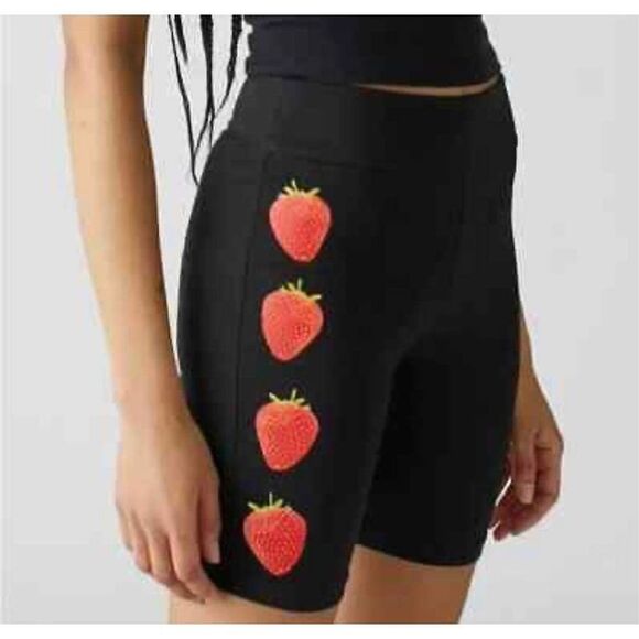 New Urban  Outfitters UO Leon Fruit Biker Shorts Size M - Picture 2 of 9